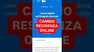 DIRITTOINPILLOLE  CAMBIO RESIDENZA ONLINE [upl. by Soll427]