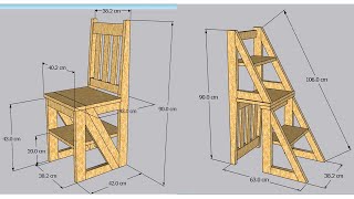 Como hacer una SILLA ESCALERA de madera [upl. by Schlenger]