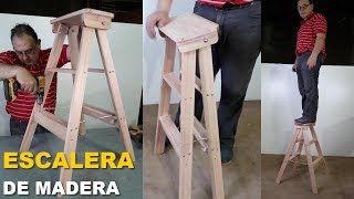 ESCALERA PLEGABLE DE MADERA FÁCIL PASO A PASO  TUTORIAL  Wooden Stairs [upl. by Miguel465]