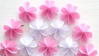 fleur en papier Easy Paper Flowers  Fleur en papier facile a faireEasy paper flower origami diy [upl. by Thedric]