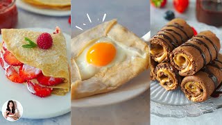 4 desayunos saludables y fáciles con Creps  Auxy [upl. by Rhiamon]