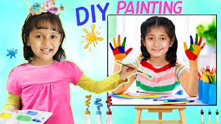 Anantya amp Anaya Pretend Play DIY Painting  ToyStars [upl. by Dara]