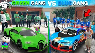 Franklin Blue Gang VS Shinchan Green Gang Bugatti Collection Challenge In GTA 5 [upl. by Netnert546]