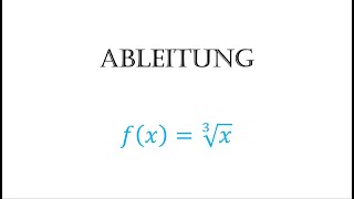 Ableitung dritte Wurzel [upl. by Norreg]