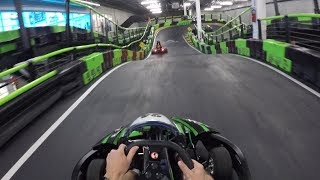 Racing Electric Go Karts At 35 MPH  Andretti Indoor Kart amp Games Orlando [upl. by Norat689]