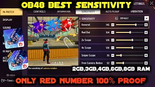 OB48 After Update New Sensitivity Setting In Free Fire  200 Sensitivity For 2GB 3GB 4GB 6GB RAM [upl. by Gardia]