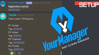 YourManager  Setup  Best Scrims manager bot  Discord bot [upl. by Pasia]