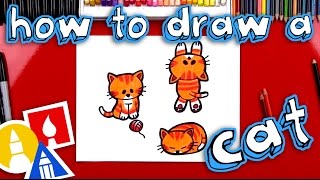 How To Draw A Cartoon Cat [upl. by Leonteen]