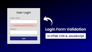 Login Form Validation using HTML CSS amp Javascript [upl. by Humphrey]