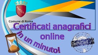 Certificati anagrafici Online in un minuto [upl. by Friedly]