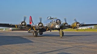 Boeing B17 Flying Fortress flight with cockpit view and ATC [upl. by Inalaeham436]