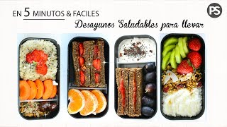 4 DESAYUNOS PARA LLEVAR EN 5 MINUTOS  FACILES amp SALUDABLES [upl. by Lekim305]