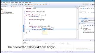 First GUI program How to create a JFrame using eclipseProgrammatically [upl. by Bendicty275]