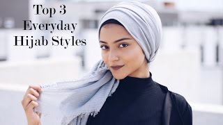 Top 3 Everyday Hijab Styles [upl. by Fitalludba]