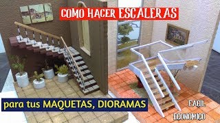 Como hacer ESCALERAS escuadra y quotuquotpara MAQUETAS o DIORAMAS 2 TIPOS2019 [upl. by Janeva]