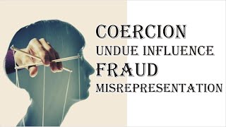 Coercion Undue Influence Fraud Misrepresentation  Indian Contract Act 1872  Law Guru [upl. by Hyacinthe]