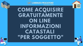 Come acquisire gratuitamente online informazioni catastali su persona fisica o giuridica [upl. by Sanger]