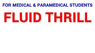 FLUID THRILL  CLINICAL LAB [upl. by Manning]