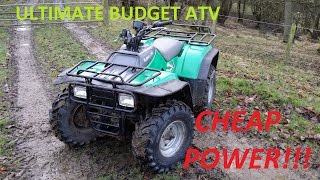 The ultimate budget ATV  quad bike off road review  4x4 kawasaki bayou  klf300 [upl. by Aronow]