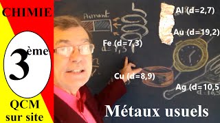 Identifier les métaux usuels  Chimie 3ème  QCM [upl. by Wye]