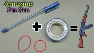 How to make powerful pen gun  How to make pen Slinghshot  Pen ki banduk kaise banate hain [upl. by Feeley911]