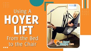 Using a Hoyer Lift 1  How to Transfer from the Bed to the Chair [upl. by Ispep]