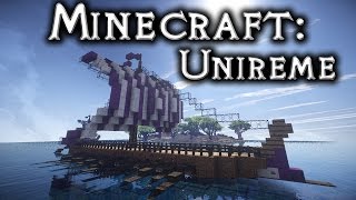 Minecraft RomanGreek Ship Tutorial Unireme 3 [upl. by Dnomra117]