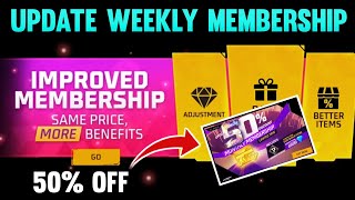 50 Off Weekly amp Monthly Membership In Free Fire  Monthly Membership Discount Event Free Fire [upl. by Mair802]