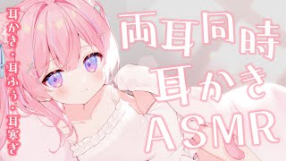 〚ASMRKU100〛両耳同時耳かき♡君を優しく癒しますෆ˚ 耳かき耳ふぅ耳塞ぎ綿棒梵天 〚個人Vtuber苺氷えな〛 [upl. by Derry]