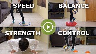 ADVANCED SOCCER TRAINING DRILLS AT HOME  Full Individual Indoor Training Session [upl. by Htebarual]