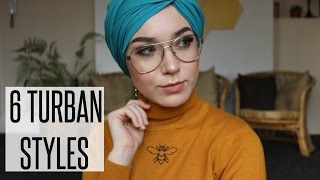 6 TURBAN STYLES with Chiffon Scarves  NABIILABEE [upl. by Baudin]