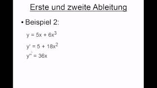 Erste  zweite Ableitung [upl. by Aylat]