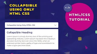 CollapsibleDropdown Using Only HTML CSS  CSS Tutorial  Enhance Coding  SEO Friendly [upl. by Ysabel]