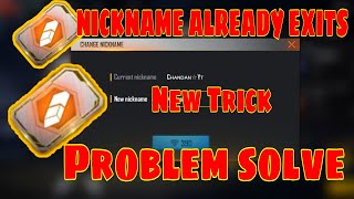 How To Rename Existed Name In Free Fire Nickname Already Exists Problem Solve Name Change In Ff [upl. by Bjork586]