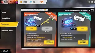 How To Buy Both Weekly Membership amp Monthly Membership Together  Free Fire [upl. by Gillman668]