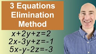 Solving Systems of 3 Equations Elimination [upl. by Eelsha]