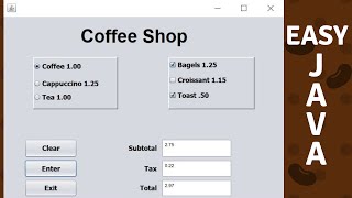 Easy Java Java Coffee Shop Program [upl. by Jemmy]