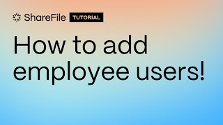 How to add employee users [upl. by Samohtnhoj]