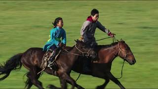 Mongolian kids riding a horse [upl. by Aietal268]