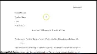 How to do an annotated bibliography MLA 8 [upl. by Merlin]