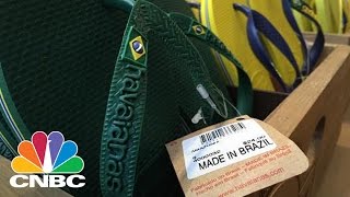 Havaianas FlipFlops Made In Brazil  CNBC [upl. by Nonnaehr]