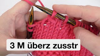 3 Maschen überzogen zusammenstricken  3 M überz zusstr [upl. by Ellennod]