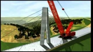 3D Visualisation of Millau Viaduct construction [upl. by Anwahsad716]