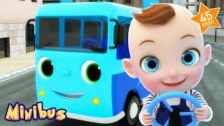 Wheels On The Bus  with Minibus  Nursery Rhymes amp Kids Songs [upl. by Brookes]