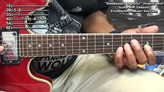 HOWLIN WOLF Smokestack Lightnin Blues Guitar Riff Lesson EricBlackmonGuitar 😎 [upl. by Notsek193]