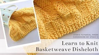 Learn to Knit  Basketweave Dishcloth  Continental [upl. by Marcoux]