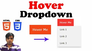 Hover Dropdown using HTML amp CSS  Very Easy [upl. by Darum]