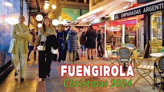 Christmas Lights 2024 Fuengirola Malaga Spain Walking Tour 4K [upl. by Brahear45]