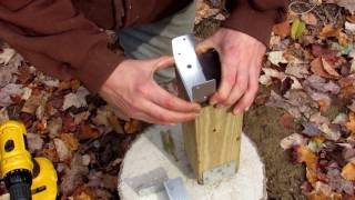 Yurt platform adding brackets to 4x4 and attaching 4x6 beams [upl. by Oswald383]