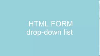 HTML form  dropdown list [upl. by Wardle983]